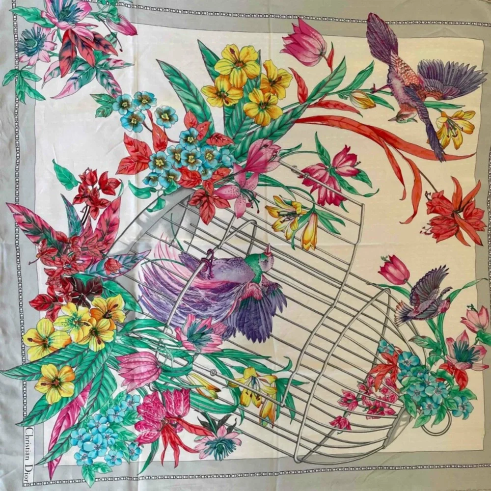 DIOR authentic Silk Scarf/Wrap -35”x35” 100% silk Made in Italy